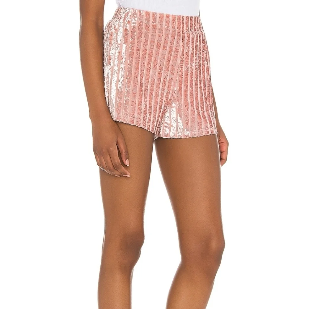 Lovers + Friends Nicola Velour Shorts NWT